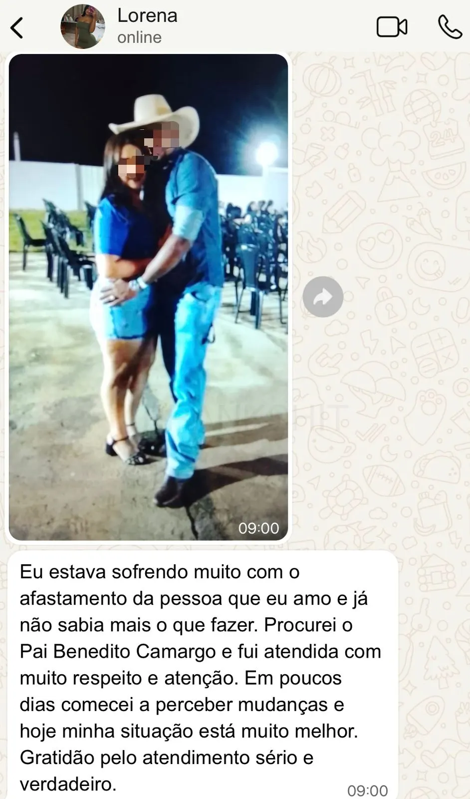 Depoimento real de cliente do Pai Benedito